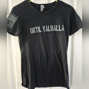 Until Valhalla Women's Black Graphic Tee